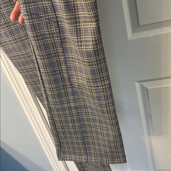 Anthropologie Knit Hiking Bootcut Pants in Gray Plaid, size XL, NWT - Picture 8 of 12
